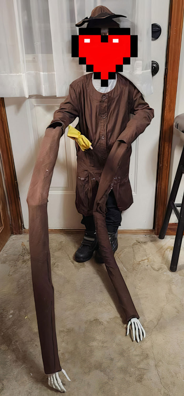 Progress On My Son's Costume, He's Going As The Janitor From Little Nightmares