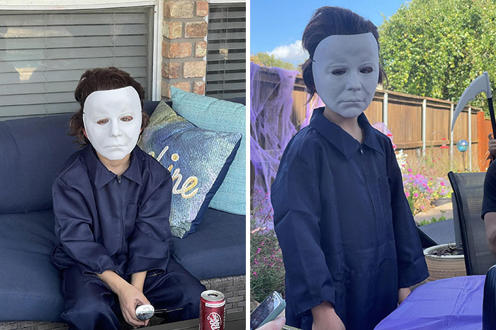 Can’t Stop Laughing At My Nephew’s Costume - The Mask Makes Him Look Like A Sad Michael Myers