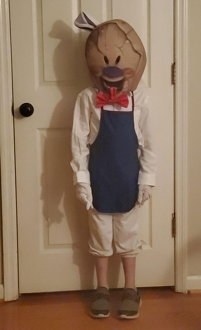 My 5-Years-Old In Cosplay As Rod, The Ice Cream Man. Yes, It's His Halloween Costume