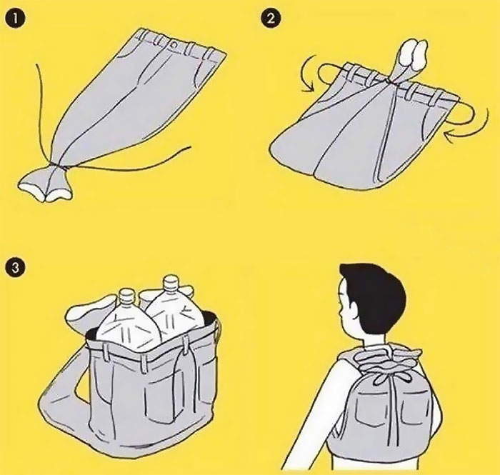 Cómo hacer una mochila con un pantalón