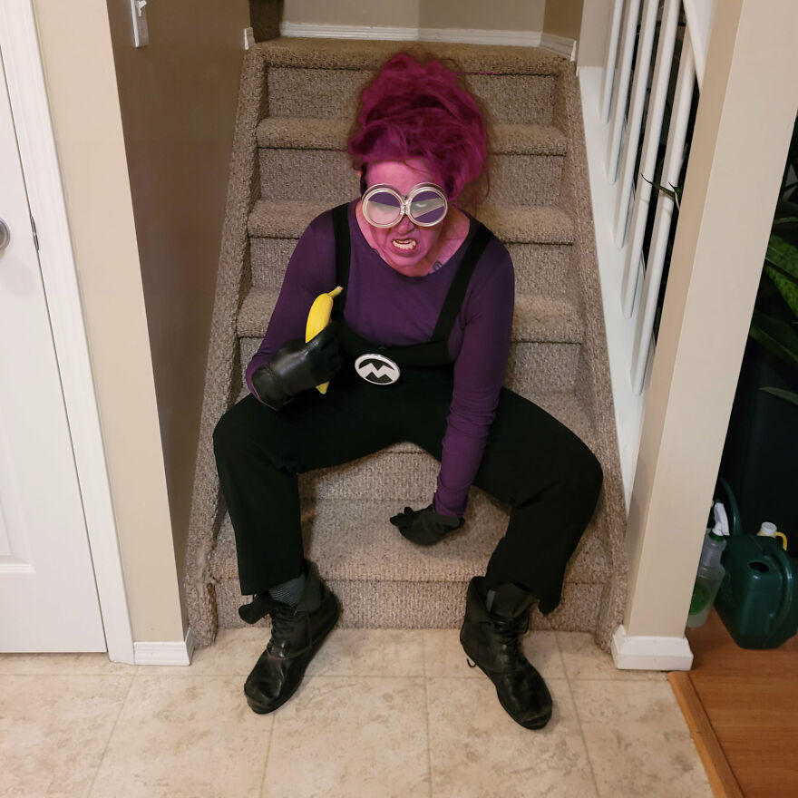 Last Year I Went As An Evil Minion... My Hair Was Purple For Months