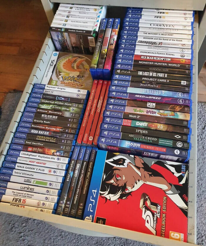 I Love How The Majority Of My Videogame Collection Fits Neatly In A Drawer