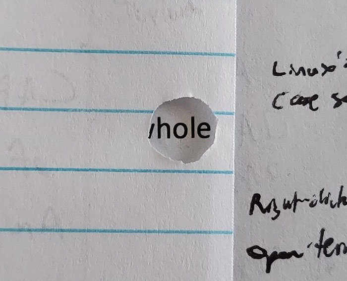 I Glanced Down At My Notes And Saw That This Punch Hole Just Happened To Be Perfectly Aligned