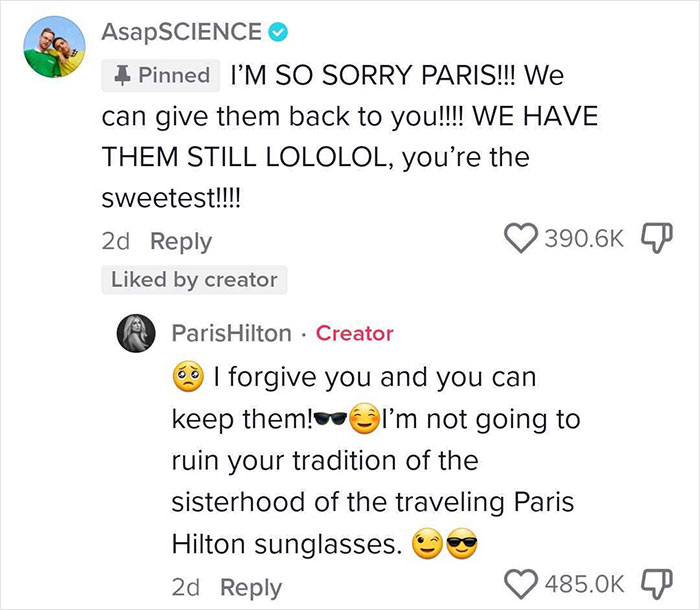 Guy Admits Having Stolen Paris Hilton's Dior Sunglasses Back In 2007, Is Surprised To See Her Response