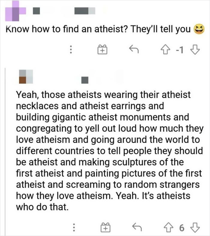 Redditor Thinks Atheists Are The Obnoxious Ones