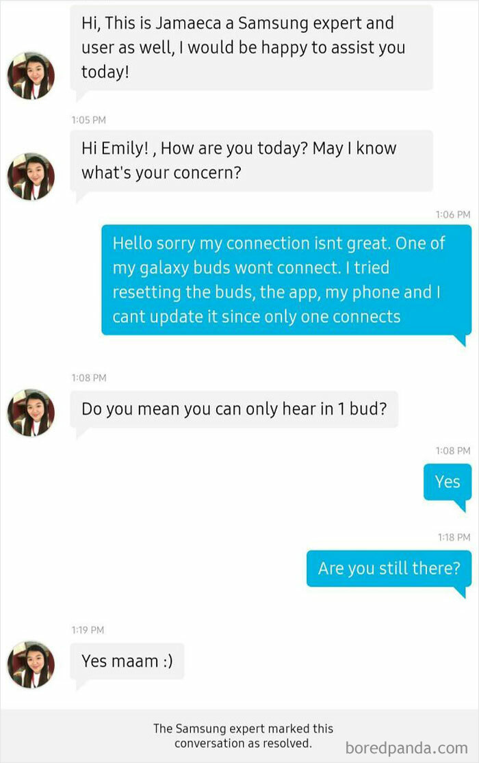 Samsung's Live Chat Support Everybody! I Waited Almost 40 Mins For Her Last Reply That Never Came