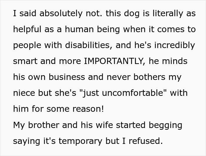 Niece Complains That Service Dog Is Making Her Uncomfortable, Her Aunt Refuses To Get Rid Of It, Starts Family Drama