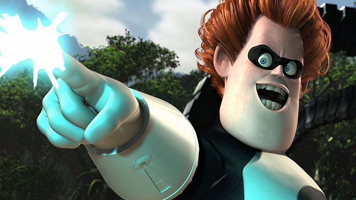 Syndrome using his gloves from The Incredibles