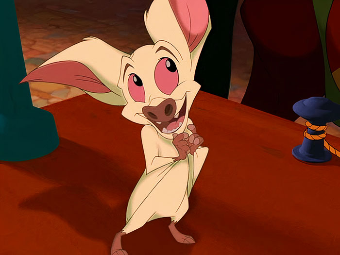 Bartok looking and smiling from Anastasia