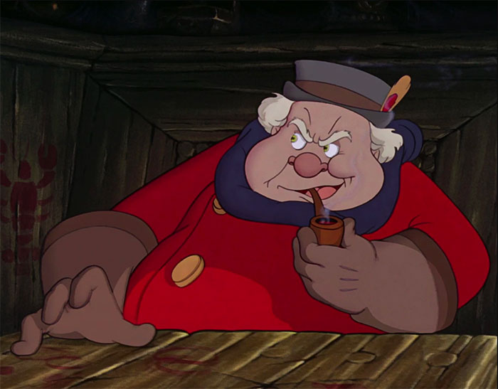 The Coachman looking from Pinocchio
