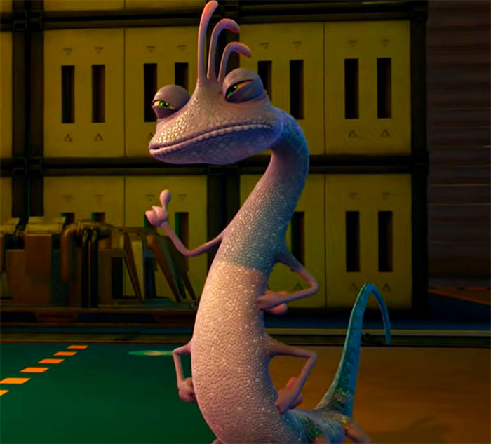 Randall looking and holding thumb up from Monster's Inc
