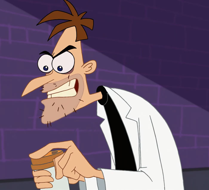 Dr. Heinz Doofenshmirtz angry looking from Phineas and Ferb