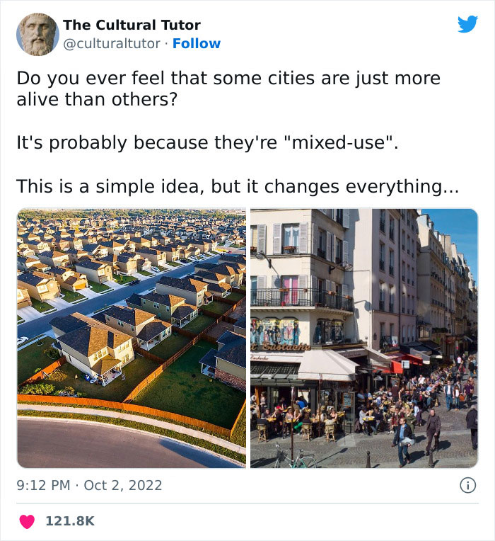 Twitter Account That Offers "A Beautiful Education" Explains Why Some Cities Feel More Alive Than Others Twitter Account That Offers "A Beautiful Education" Explains Why Some Cities Feel More Alive Than Others