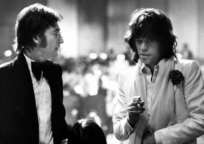 Mick Jagger Was Born On July 26th, 1943. He's Pictured Here With John Lennon In 1974