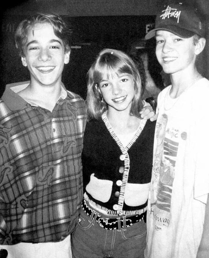T.j. Fantini, Britney Spears (11) And Justin Timberlake (12) In 1993 When They Were On The Mickey Mouse Club