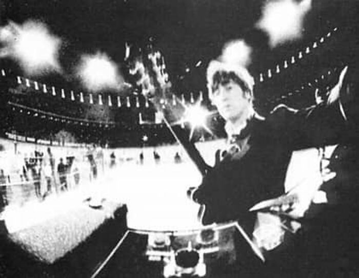 John Lennon Selfie During The Beatles Last Concert On August 29th, 1966 At Candlestick Park In San Francisco