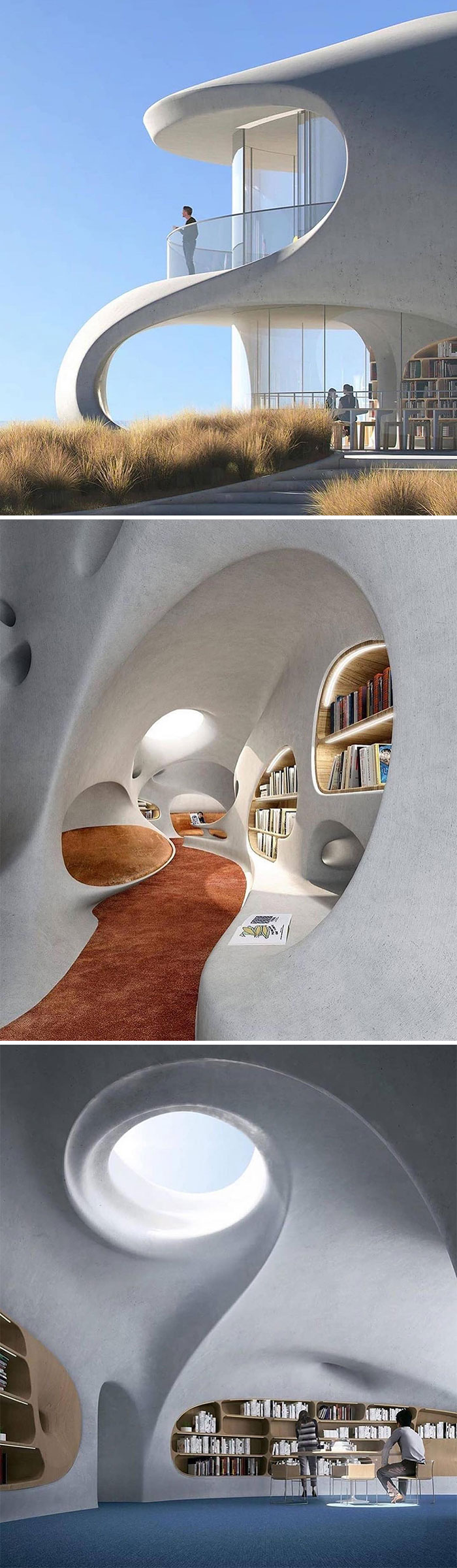 Biblioteca de agujero de gusano por Mad Architects