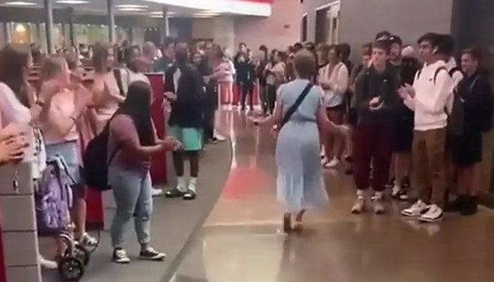 Whole School Lines Up To Give Teacher Emotional Farewell As She Retires After 50 Years