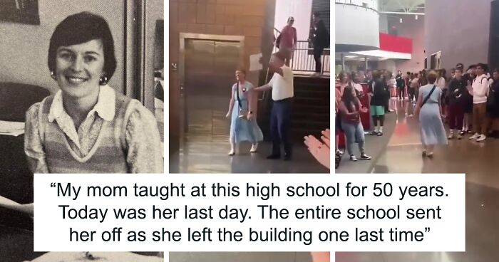 Students Line Up In Appreciation For 72-Year-Old Teacher Retiring After 50 Years At School