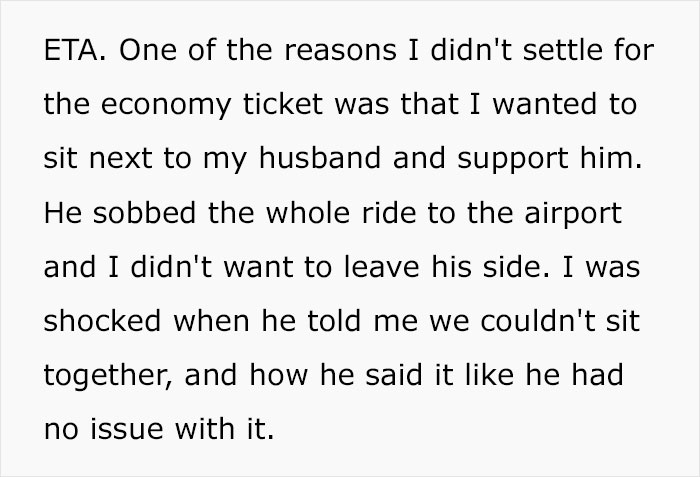 "He Was Crying The Whole Ride To The Airport": Husband Calls Wife Pathetic And Cruel After She Skipped FIL's Funeral Because MIL Bought Her An Economy Ticket