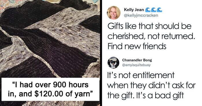 Woman Crochets A Blanket For 900 Hours As A Gift For Friend’s Son, He Gives it Back To Her, The Internet Is Divided