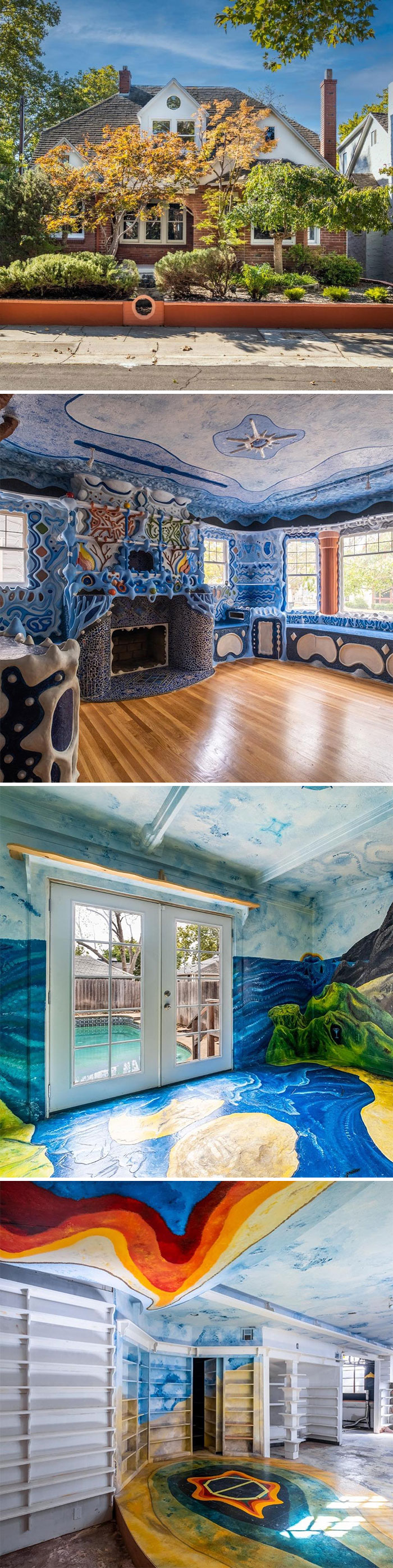 You Never Know What’s Going On Inside A Home Part 29042390432490. Per The Listing, The “Artwork Throughout The House Was Done By The Seller And Was Made With Caulk, Styrofoam And Wood”. Currently Listed For $825,000 In Sacramento, Ca. 4 Bd, 2 Ba. 2,320 Sq Ft