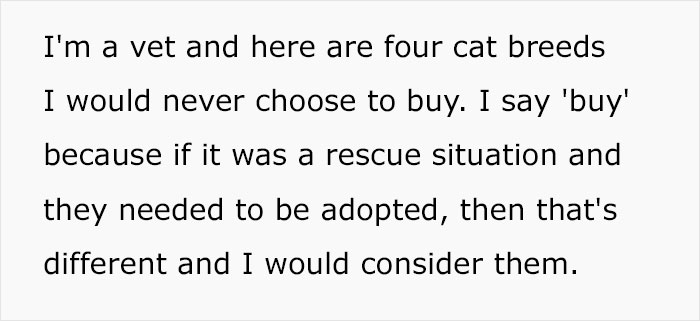 Le vétérinaire devient viral pour avoir partagé les races de chats et de chiens qu'il n'achètera jamais