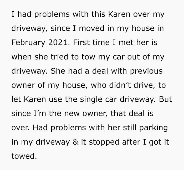 Karen Leaves A Note Saying That Her Guests Will Park In This Woman's Driveway, But She's Not Having It