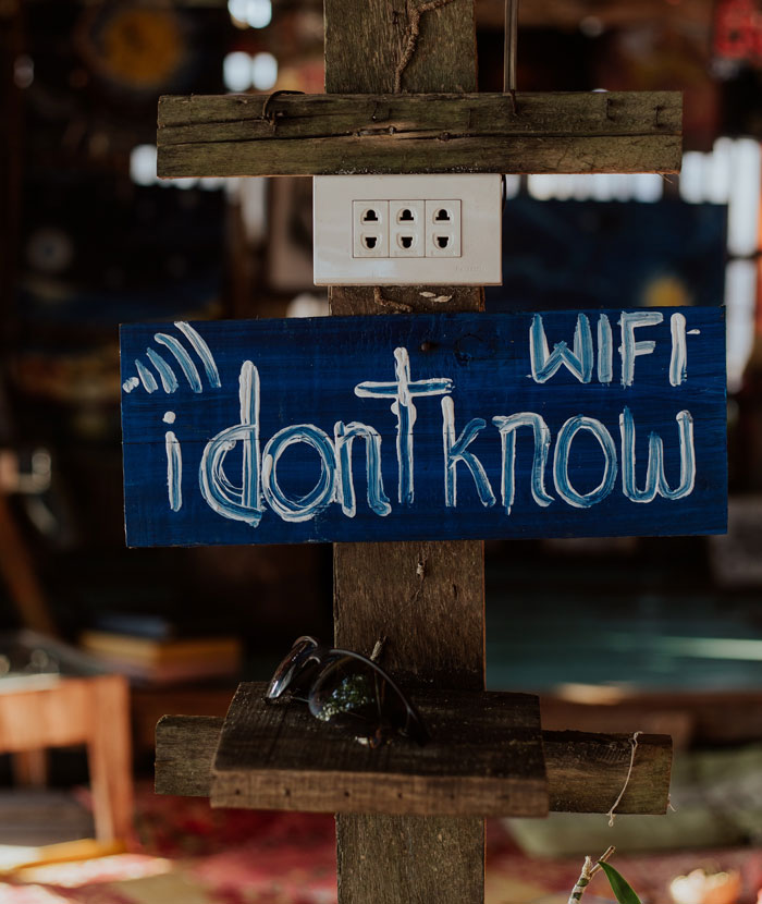 Wooden Wi-Fi sign