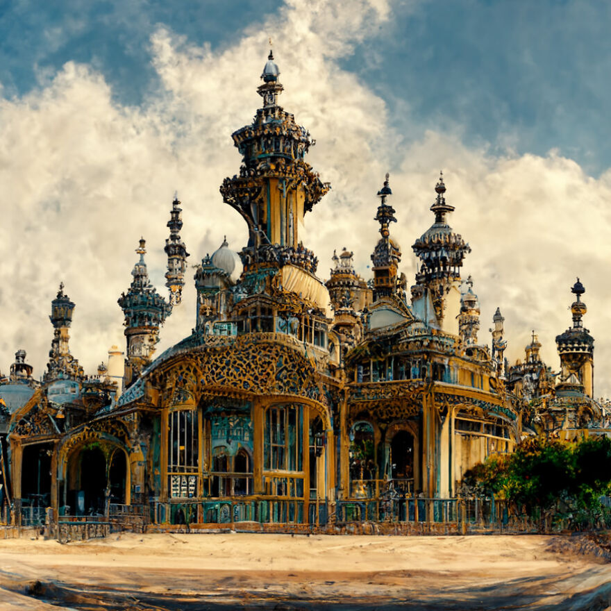 Brighton Pavilion In England, Reimagined In The Style Of Gaudi