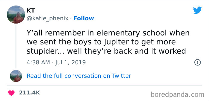 Tweet about memories from elementary school