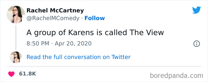 Tweet about a group of Karens
