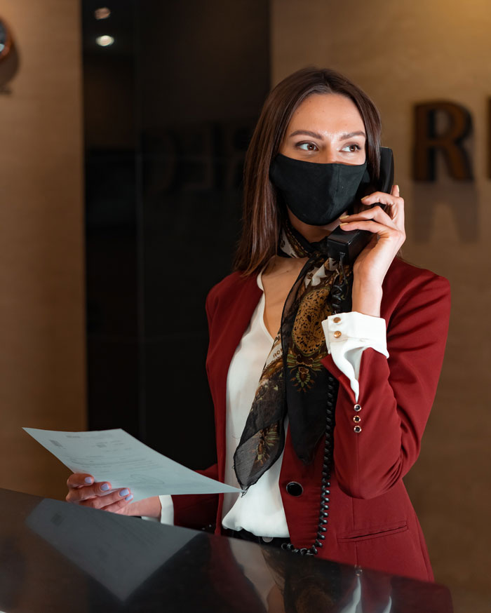 Woman working as receptionist