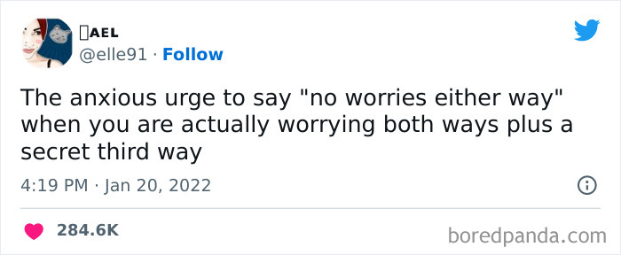 Tweet about worrying