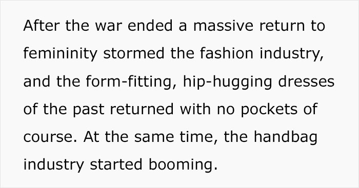 The Truth Behind Why Women’s Clothing Doesn’t Have Pockets, As Shared By This TikTok User The Truth Behind Why Women’s Clothing Doesn’t Have Pockets, As Shared By This TikTok User
