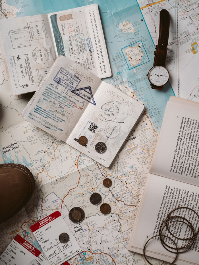 Travel documents and necessities