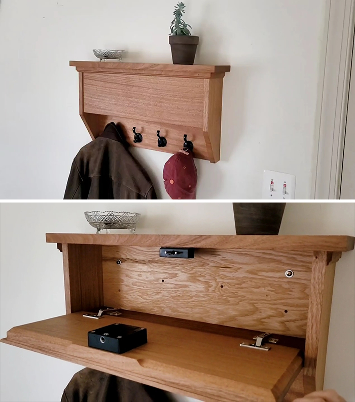 I Made This Coat Rack With A Secret Compartment