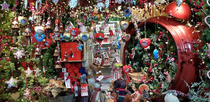 Christmas Shop In Edinburgh, Scotland