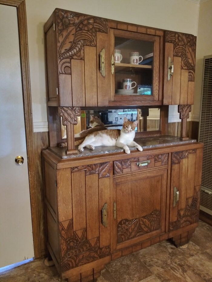 1920's Hand-Carved Belgian Cabinet. And Bob