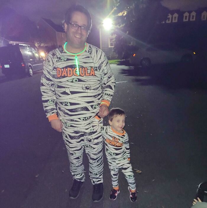 Backup Plan For A Toddler That Didn't Want To Wear A Costume..... Matching Pjs (With Regular Clothes Beneath!)