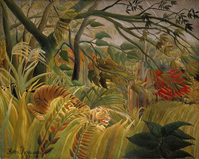 Tiger In A Tropical Storm (1891) By Henri Rousseau