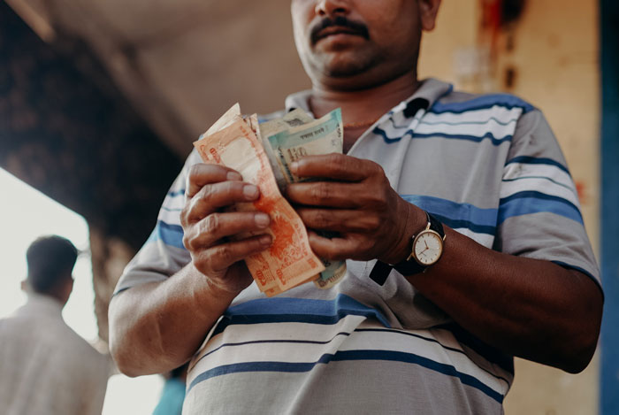 Man holding banknotes