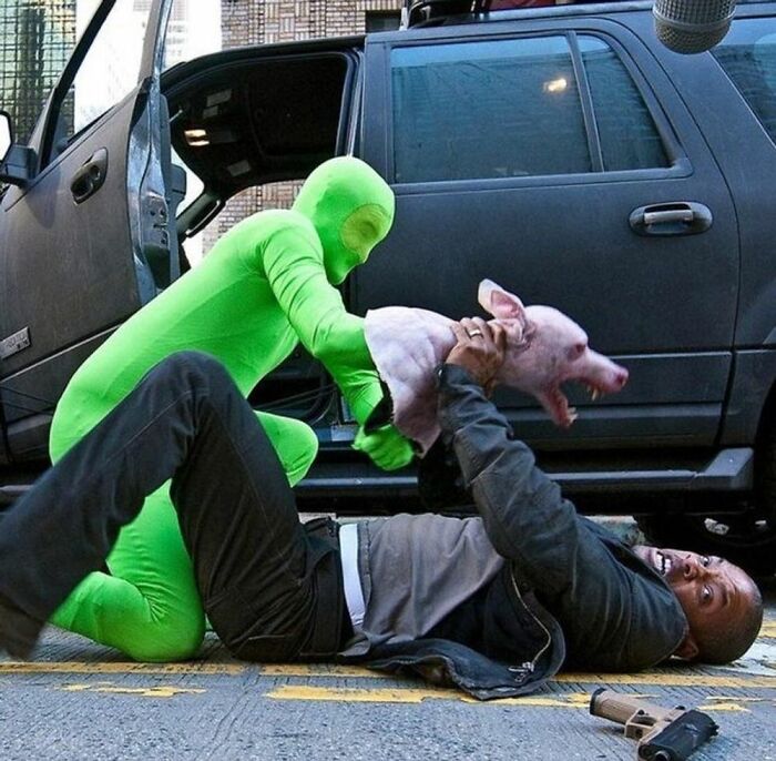 Will Smith Filming A Scene In I Am Legend
