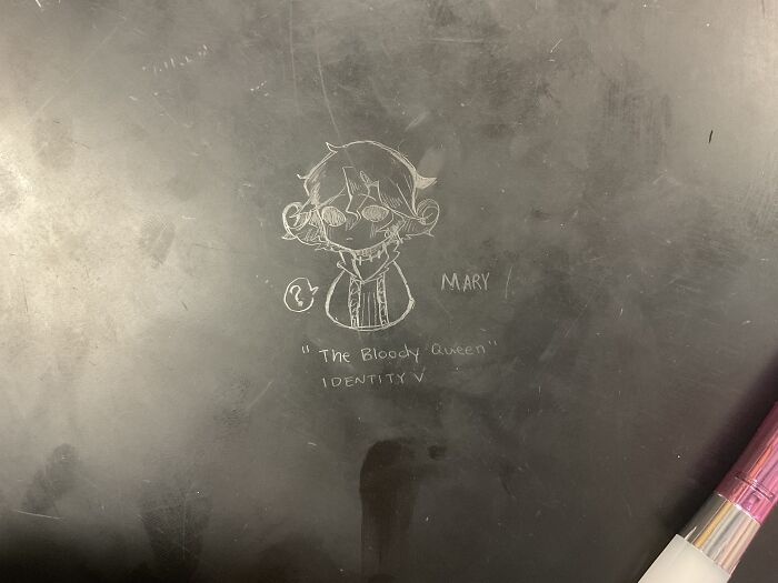 Me Drawing On A Table.. Lol