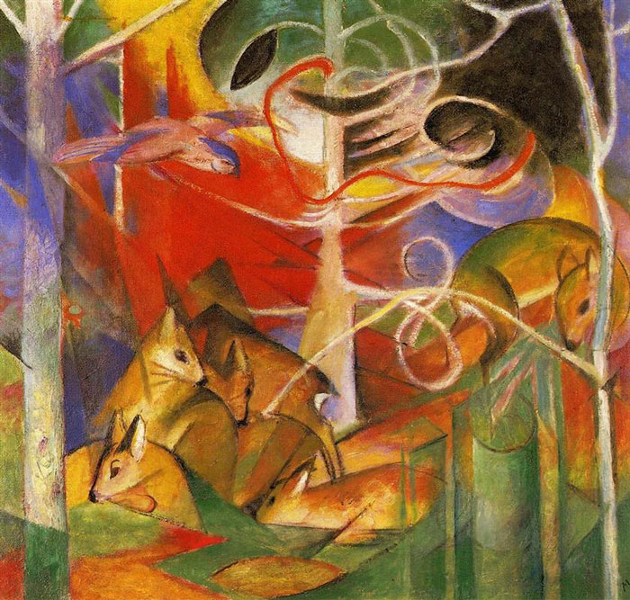 Deer In The Forest (1913) By Franz Marc