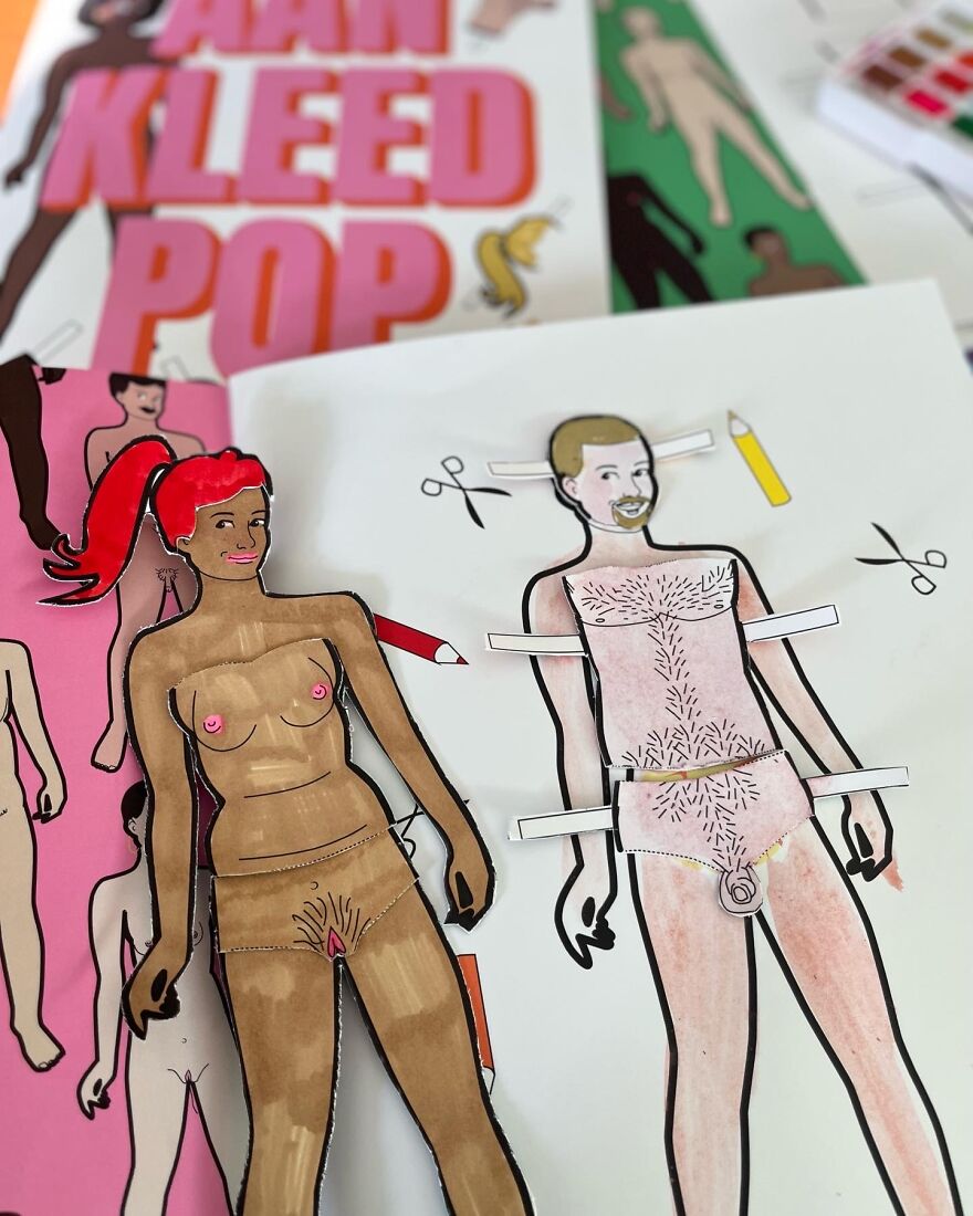 I Drew An Undressed Dress Up Doll To Practice Body Positivity And To Colour Outside The Lines Of The Strict Male/Female Binary