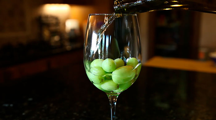 Use Frozen Grapes To Chill White Wine