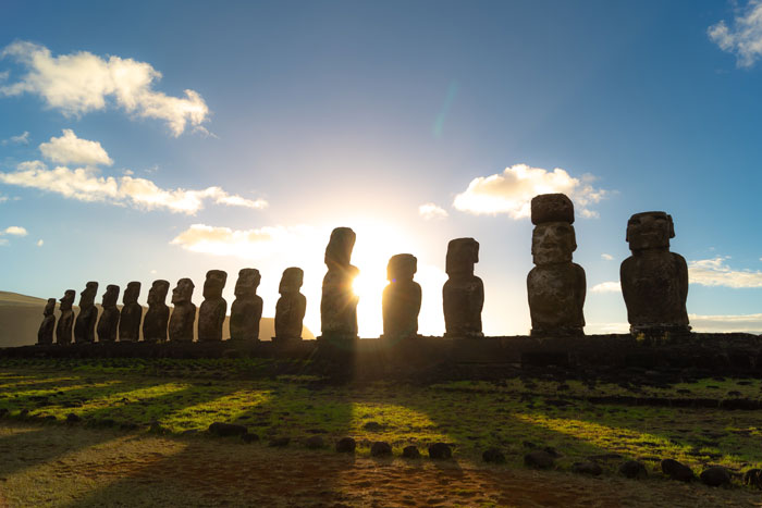 Monolithic human figures carved by the Rapa Nui people on Easter Island, 1250-1500