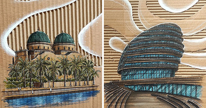 Here Are 26 3D Building Cardboard Artworks Made By This Student Of Architecture