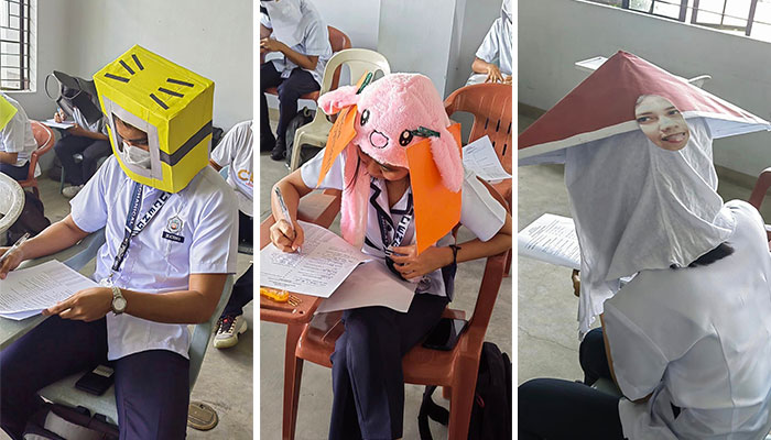 These Students Understood The Assignment When Their Teacher Asked Them To Make Hats To Prevent Them From Cheating During Their Exams These Students Understood The Assignment When Their Teacher Asked Them To Make Hats To Prevent Them From Cheating During Their Exams